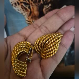 Vintage Gold Twisted Earrings